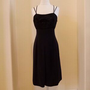 Giorgio Armani Vintage Beaded Floral Sleeveless Dress 'LBD'  Size Italian 42